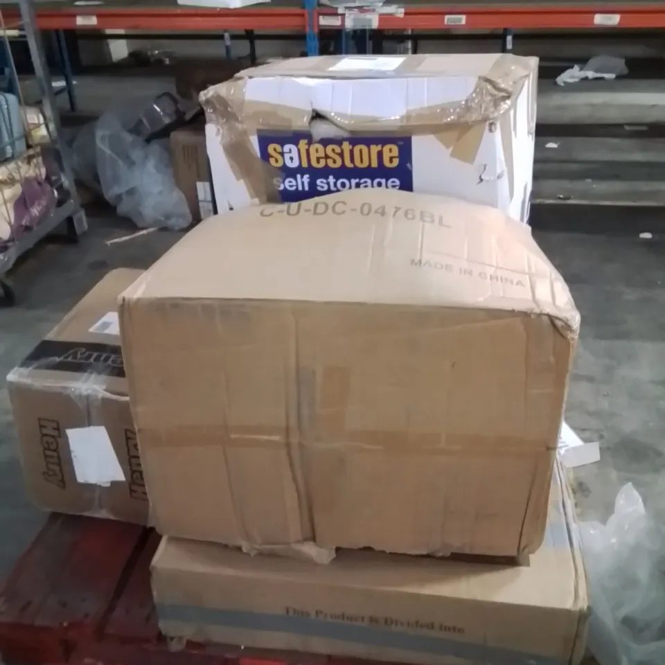 PALLET CONTAINING VARIOUS ASSORTED INCOMPLETE FURNITURE PARTS AND OTHER HOUSEHOLD ITEMS