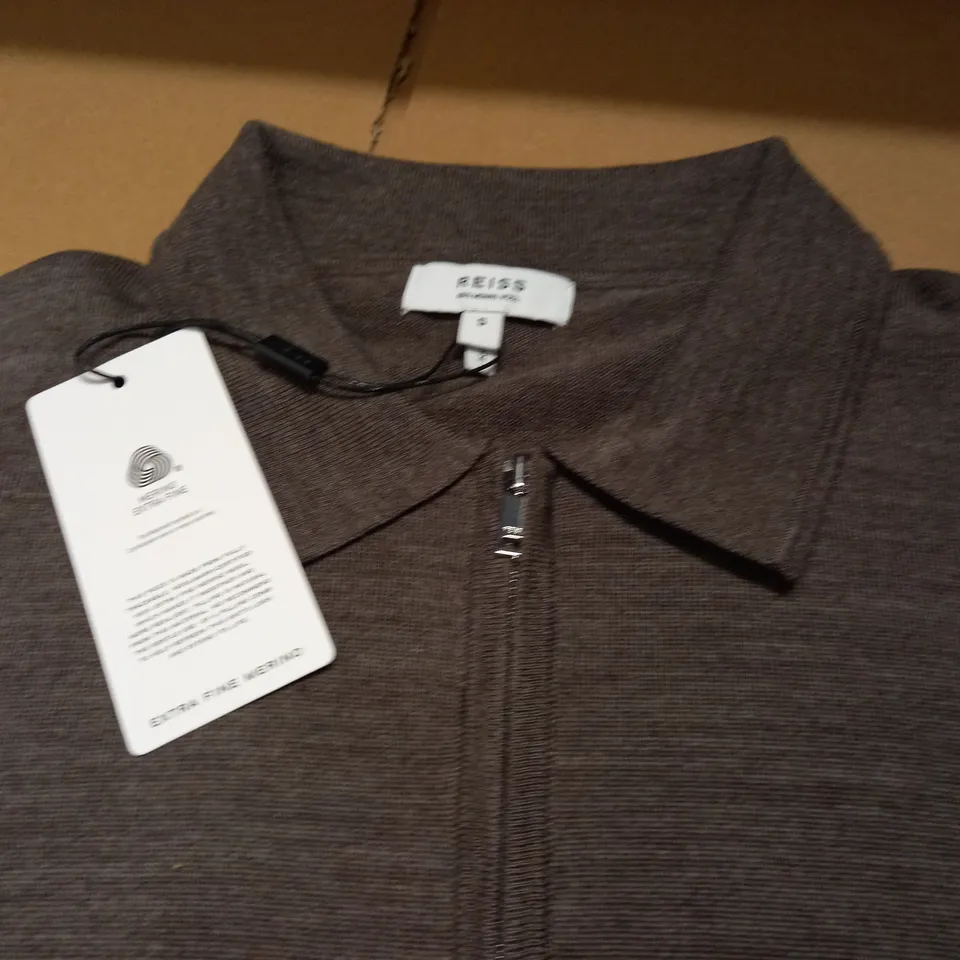 REISS MERINO WOOL T-SHIRT IN GREY - S