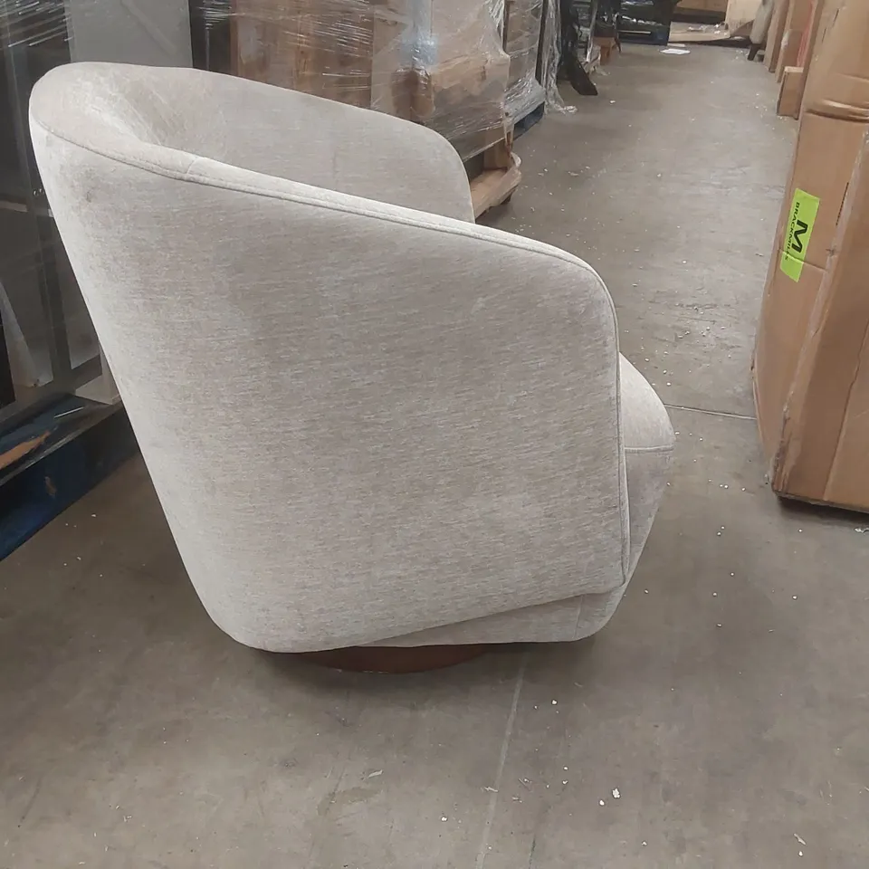 DANETTI NATALIA LIGHT GREY CHENILLE SWIVEL ACCENT CHAIR
