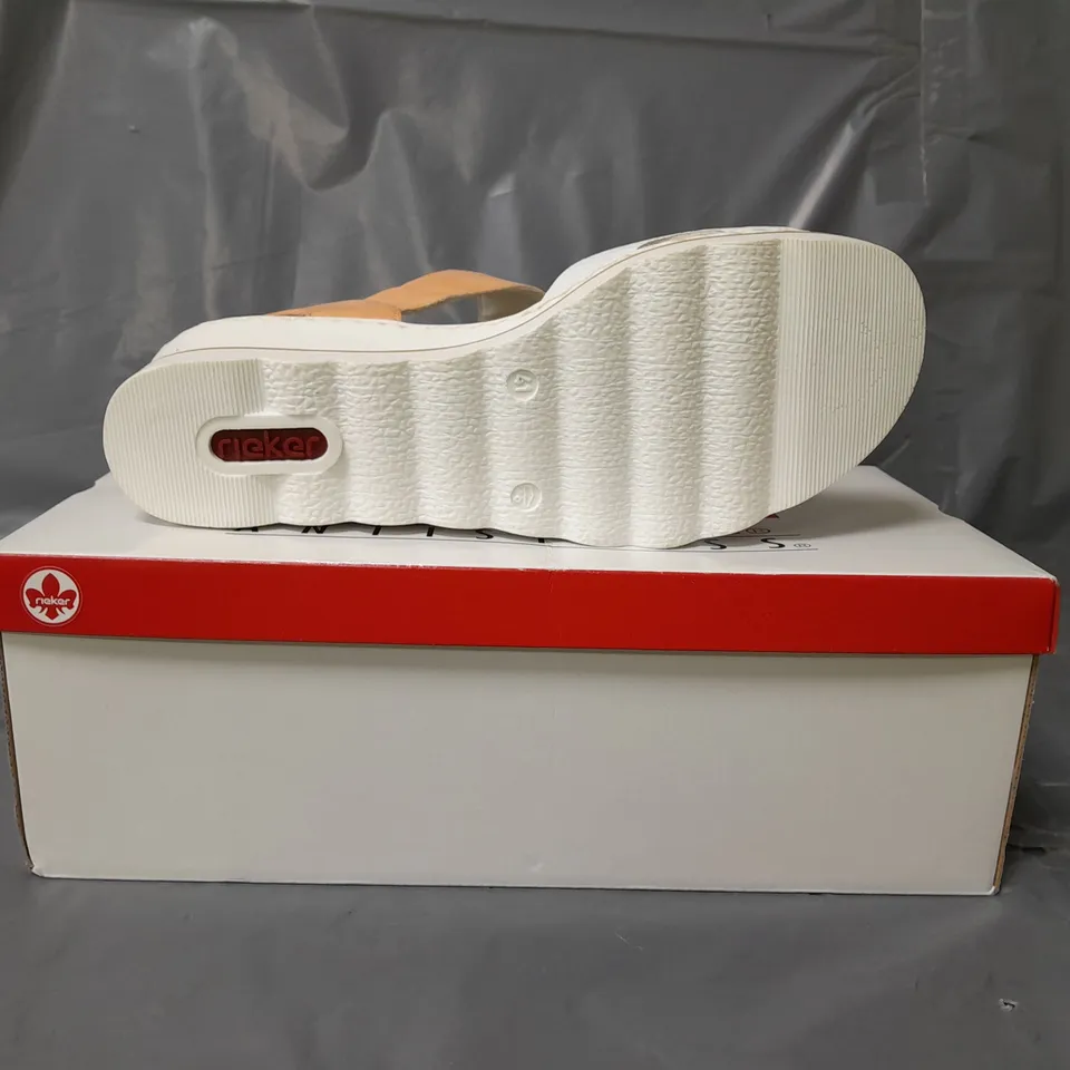 RIEKER WEDGE BUCKLE SANDALS APRICOT SIZE 7.5