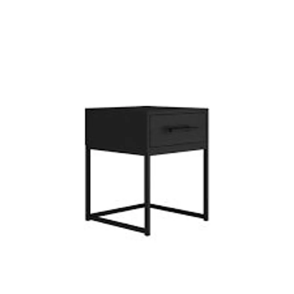 BOXED ALITTA MATTE BLACK BEDSIDE CABINET (1 BOX)