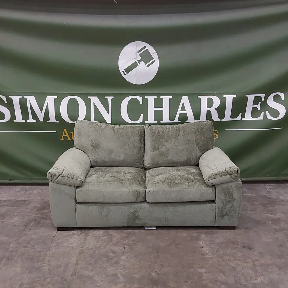 SALERNO STANDARD 2 SEATER FABRIC SOFA - GREEN RRP £579