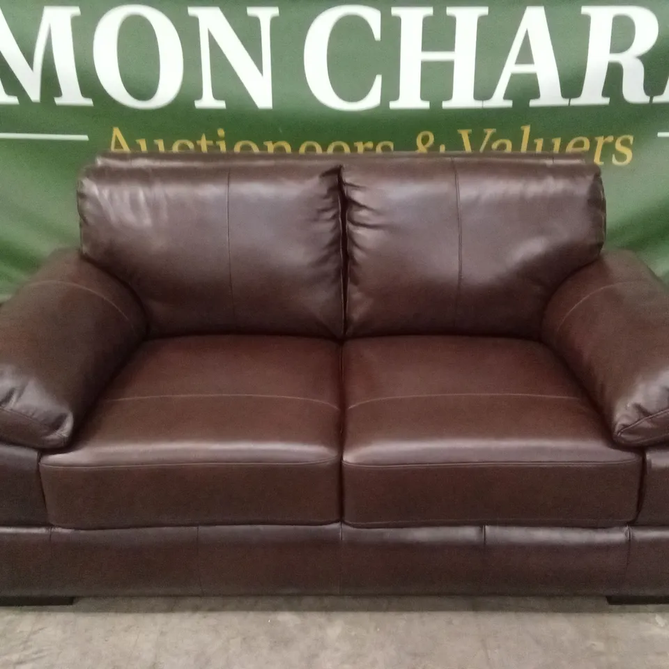 MARLOW ITALIAN LEATHER 2 SEATER SOFA - CHOCOLATE RRP £1299
