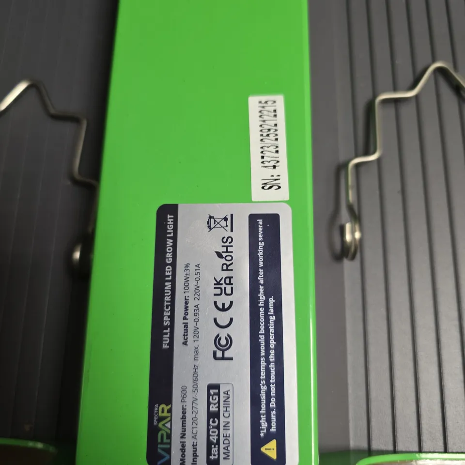 VIPAR SPECTRUM FULL SPECTRUM LED GROW LIGHT – MODEL P600