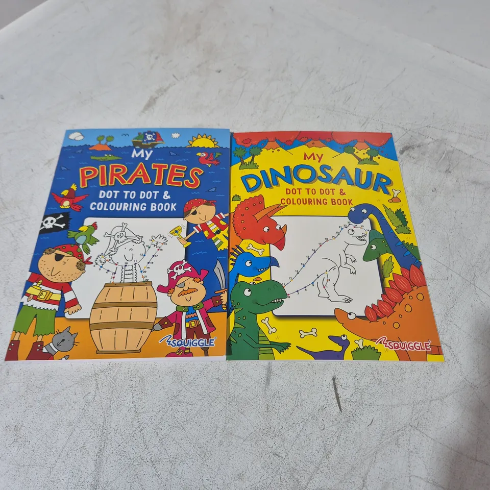 LOT OF APPROXIMATELY 20 DOT TO DOT COLOURING BOOKS INCLUDES PIRATES AND DINOSAURS