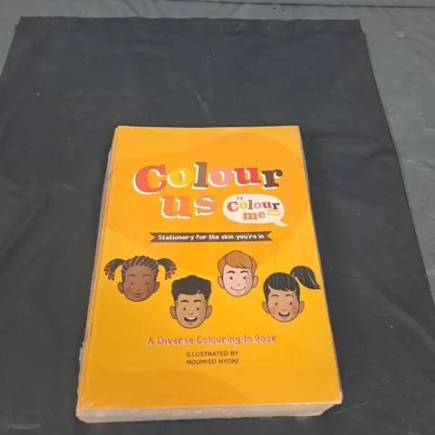 BOX OF APPROXIMATELY 125 COLOUR US BY COLOUR ME KIDS DIVERSE COLOURING BOOKS