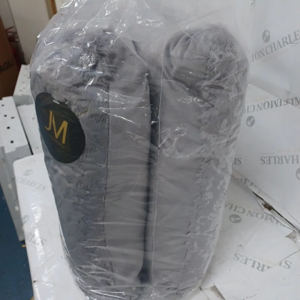PAIR OF GREY FILLED CUSHIONS