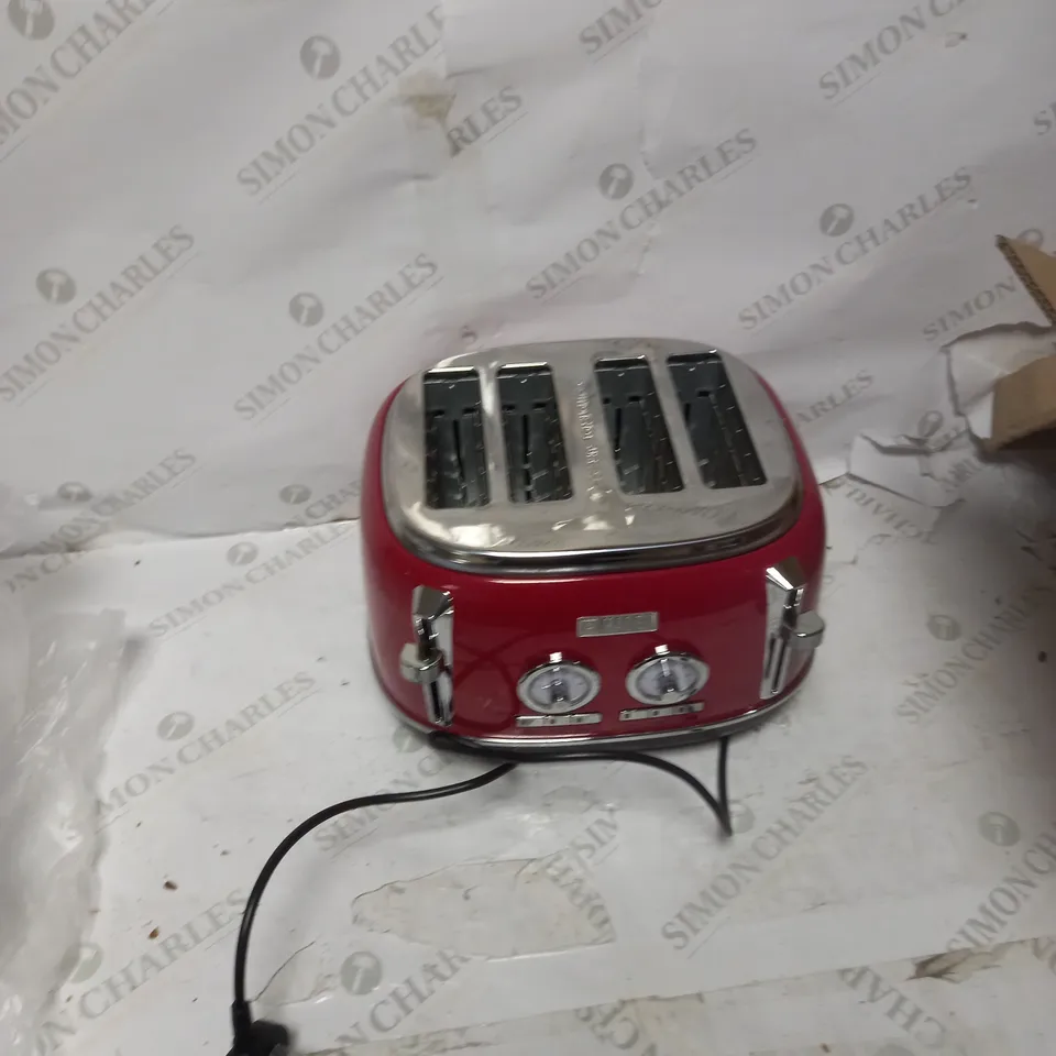 HADEN JERSEY RED TOASTER 4 SLICE – ELECTRIC STAINLESS STEEL TOASTER