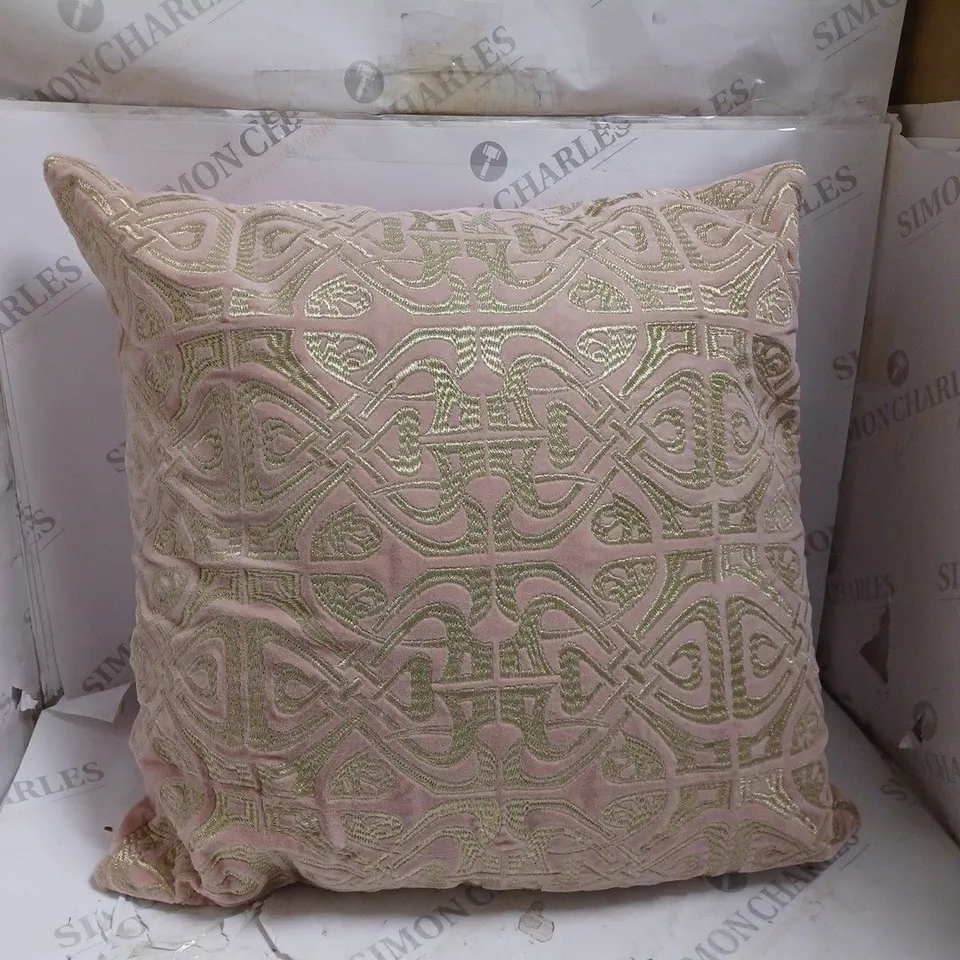 PINK BIBA PILLOW WITH GOLD PRINT 