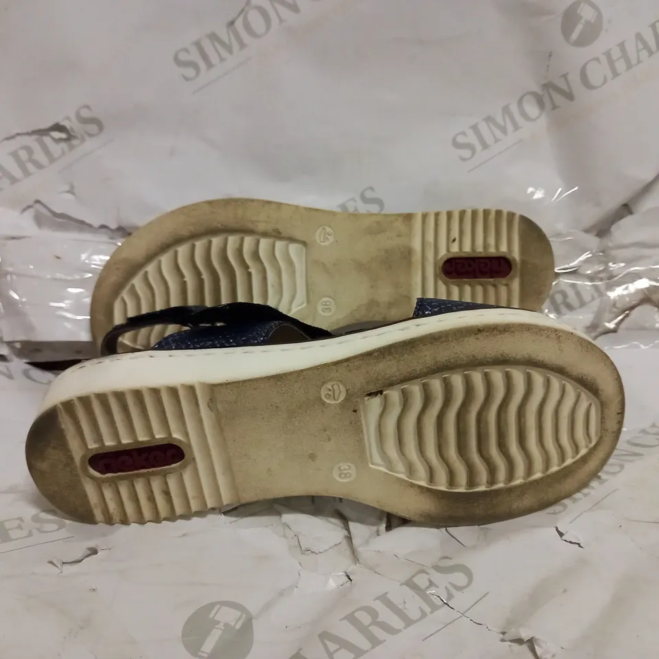 RIEKER MULTI STRAP SANDALS, BLUE - SIZE UK 5