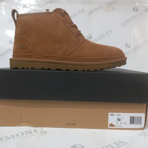 BOXED PAIR OF UGG NEUMEL SHOES IN CHESTNUT UK SIZE 9