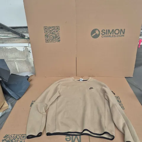 NIKE BEIGE SWEATSHIRT (SIZE M) WITH SLEEVE ZIP POCKET