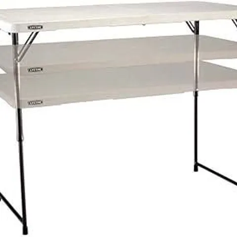 BOXED LIFETIME HEIGHT ADJUSTABLE CRAFT CAMPING AND UTILITY FOLDING TABLE - WHITE (1 BOX)