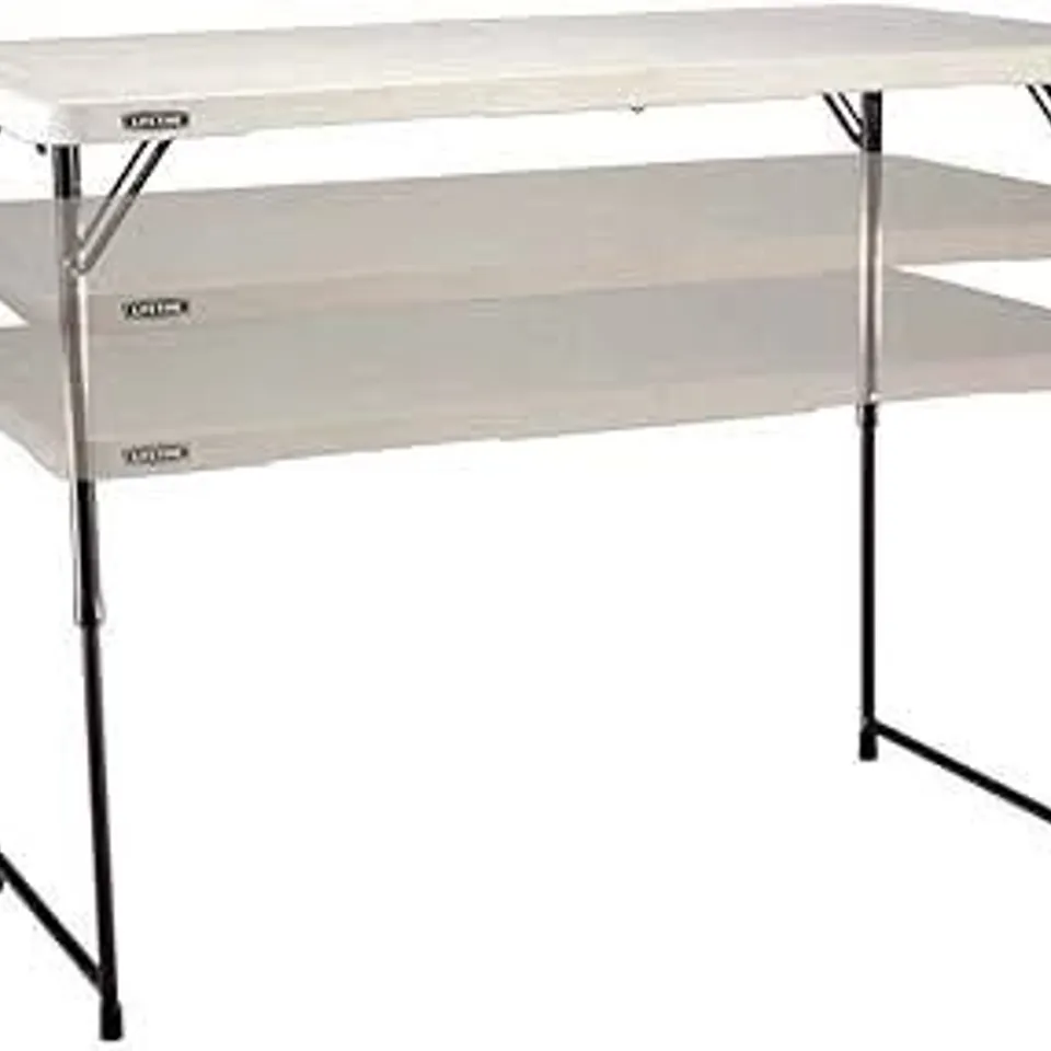 BOXED LIFETIME HEIGHT ADJUSTABLE CRAFT CAMPING AND UTILITY FOLDING TABLE - WHITE (1 BOX)