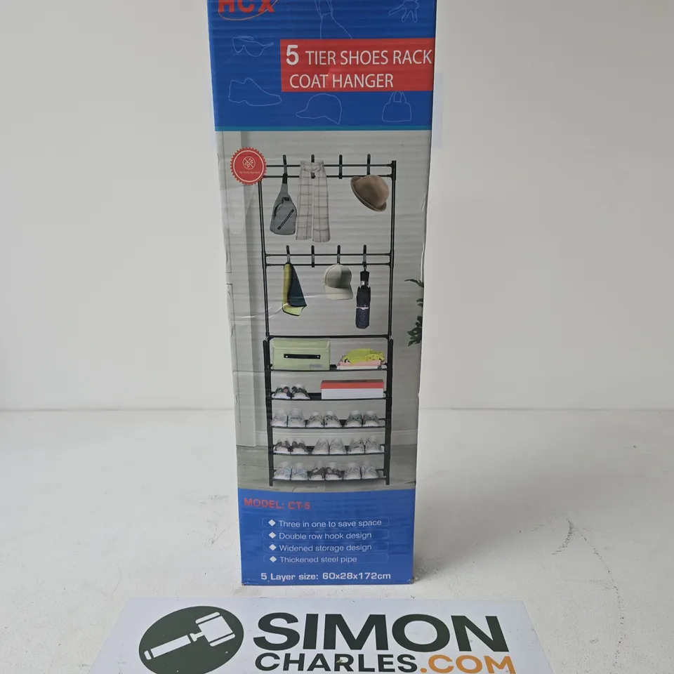 BOXED HCX 5 TIER SHOES RACK COAT HANGER
