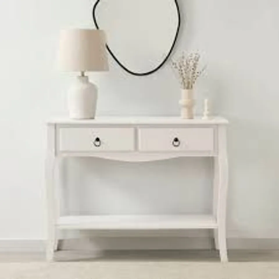 BOXED DUSK AMELIE CONSOLE DRESSING TABLE - STONE (1 BOX)
