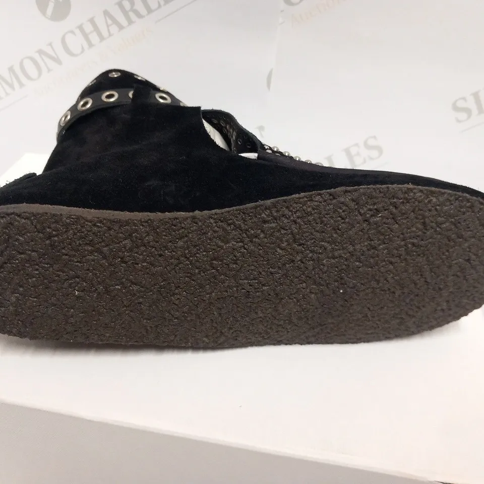 BOXED PAIR OF ISABEL MARANT MORLEY STUDDED SHOES CALF VELVET LEATHER SIZE 36