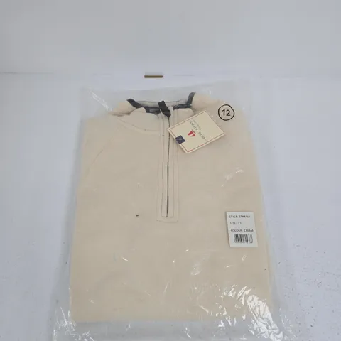 ARCTIC STORM CREAM ZIP-FRONT TOP, UK SIZE 12, STYLE STK4164