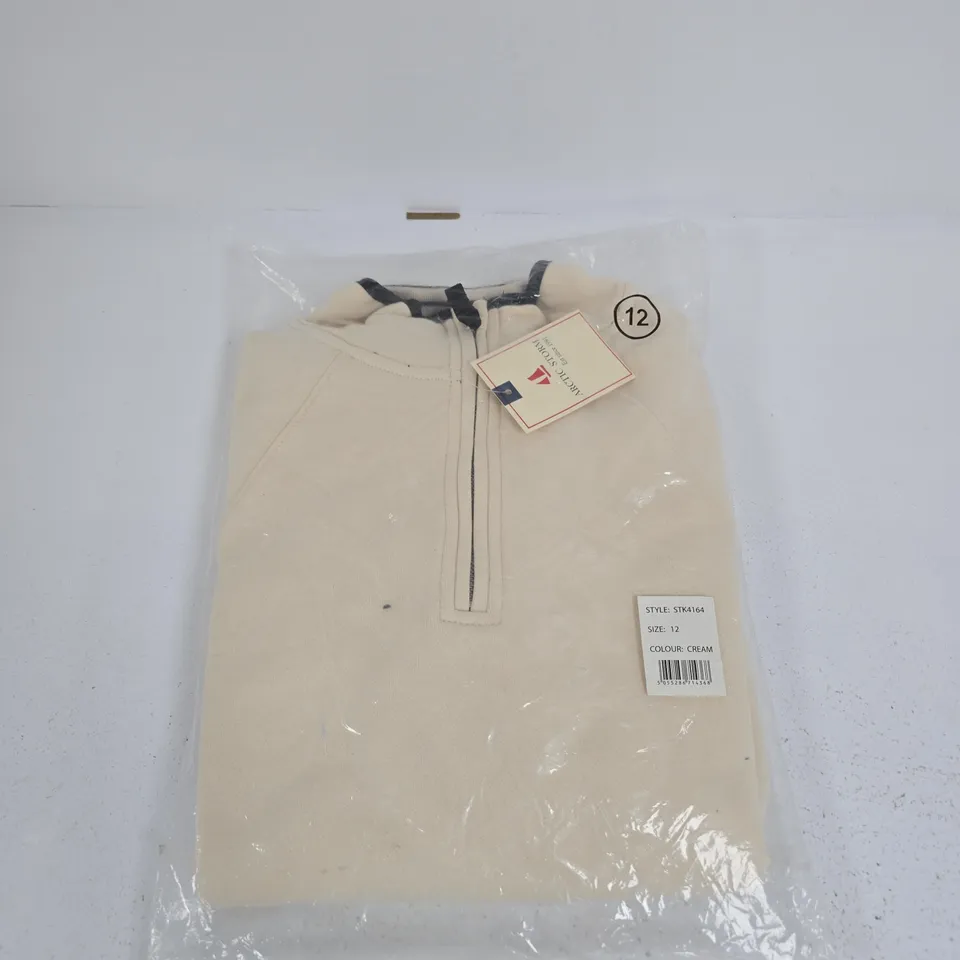 ARCTIC STORM CREAM ZIP-FRONT TOP, UK SIZE 12, STYLE STK4164