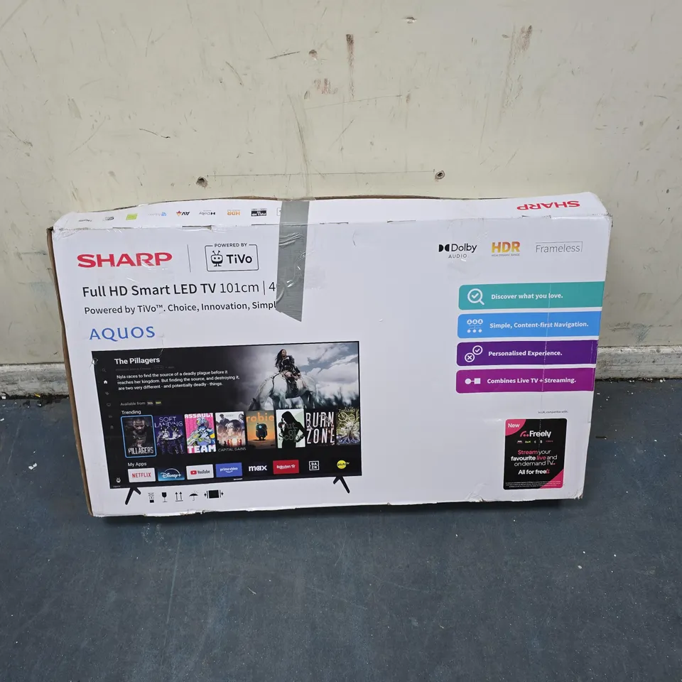 SHARP AQUOS 101CM FULL HD SMART LED TV – BOXED - DAMAGED SCREEN