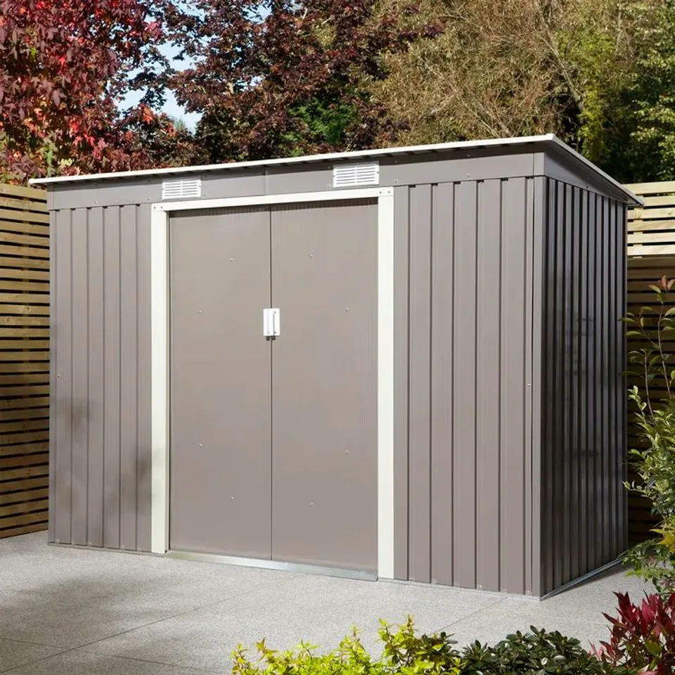 BOXED GARYVILLE 6 × 4FT D STEEL GARDEN SHED