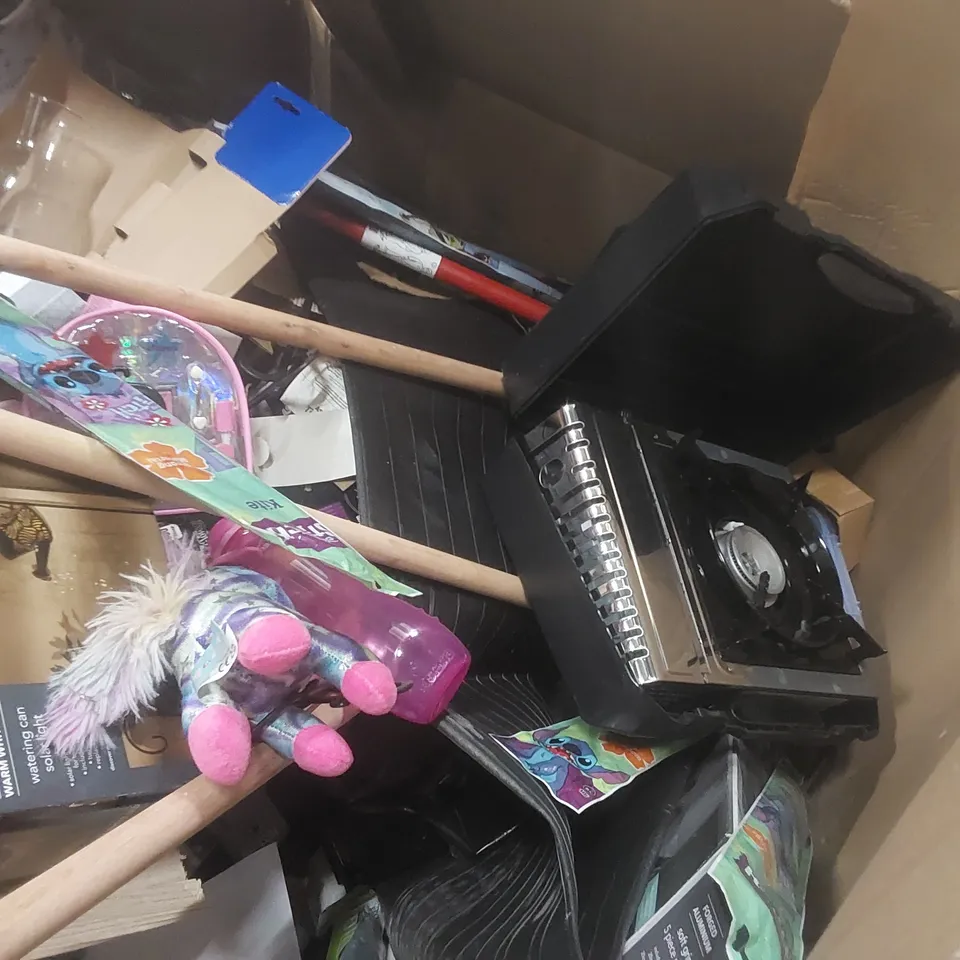 PALLET CONTAINING A VERY LARGE QUANTITY OF ASSORTED CONSUMER PRODUCTS INCLUDING: KIDS KITES, WIPER BLADES, CAMPING STOVE, GARDEN SOLAR LIGHT ECT