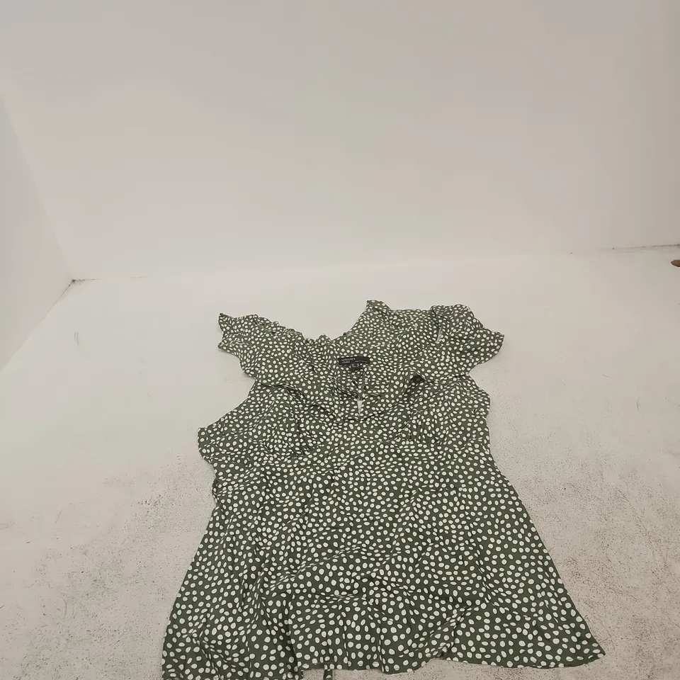 NOBODY'S CHILD GREEN POLKA DOT DRESS – UK 10 (EU 38, USA 6) MADE IN VIETNAM