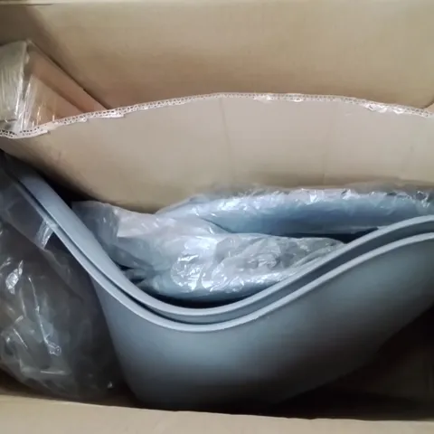 BOXED CLIPOP PAIR OF DARK GREY PLASTIC DINING CHAIRS