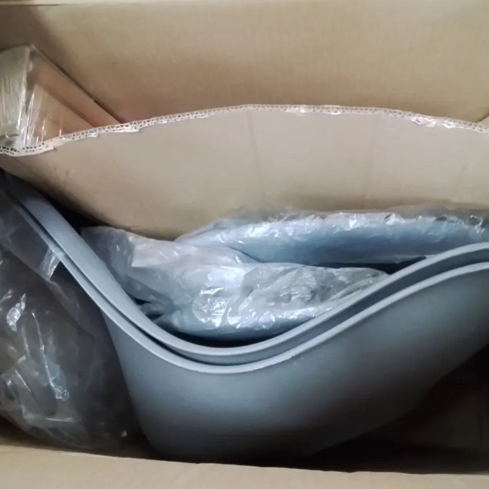 BOXED CLIPOP PAIR OF DARK GREY PLASTIC DINING CHAIRS