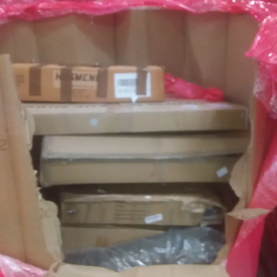 PALLET OF ASSORTED HOUSEHOLD PRODUCTS AND ITEMS, INCLUDING; LEGO, UNDERSINK WATER FILTRATION SYSTEMS, PET CRATE, BOXED FURNITURE ETC 