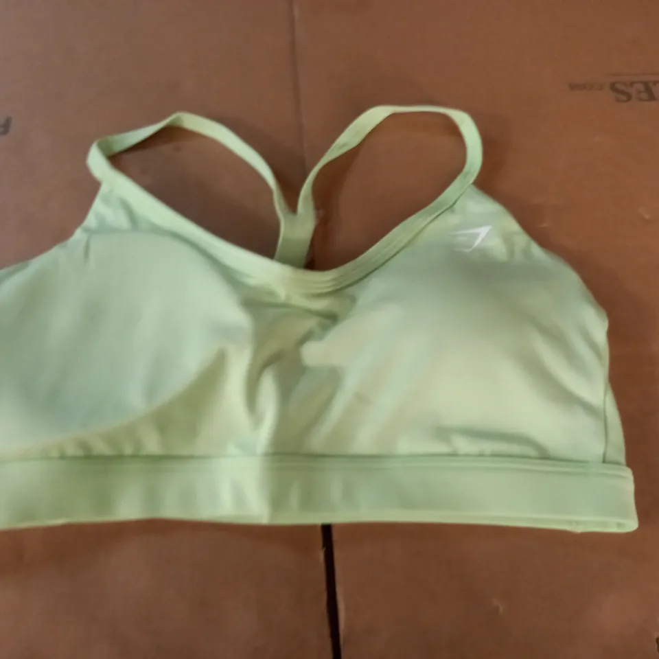 GYMSHARK GREEN TRAINING BRA - M