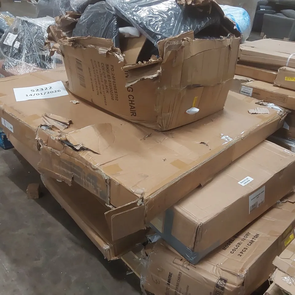 PALLET CONTAINING A LARGE QUANTITY OF ASSORTED FURNITURE PARTS ECT
