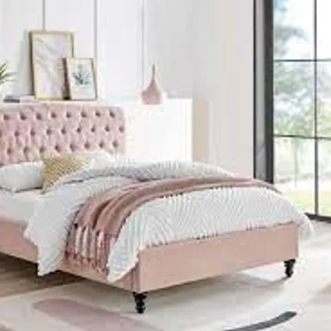 BOXED ROSA BEDSTEAD DOUBLE - PINK (BOXES 1 & 2 OF 3 ONLY)