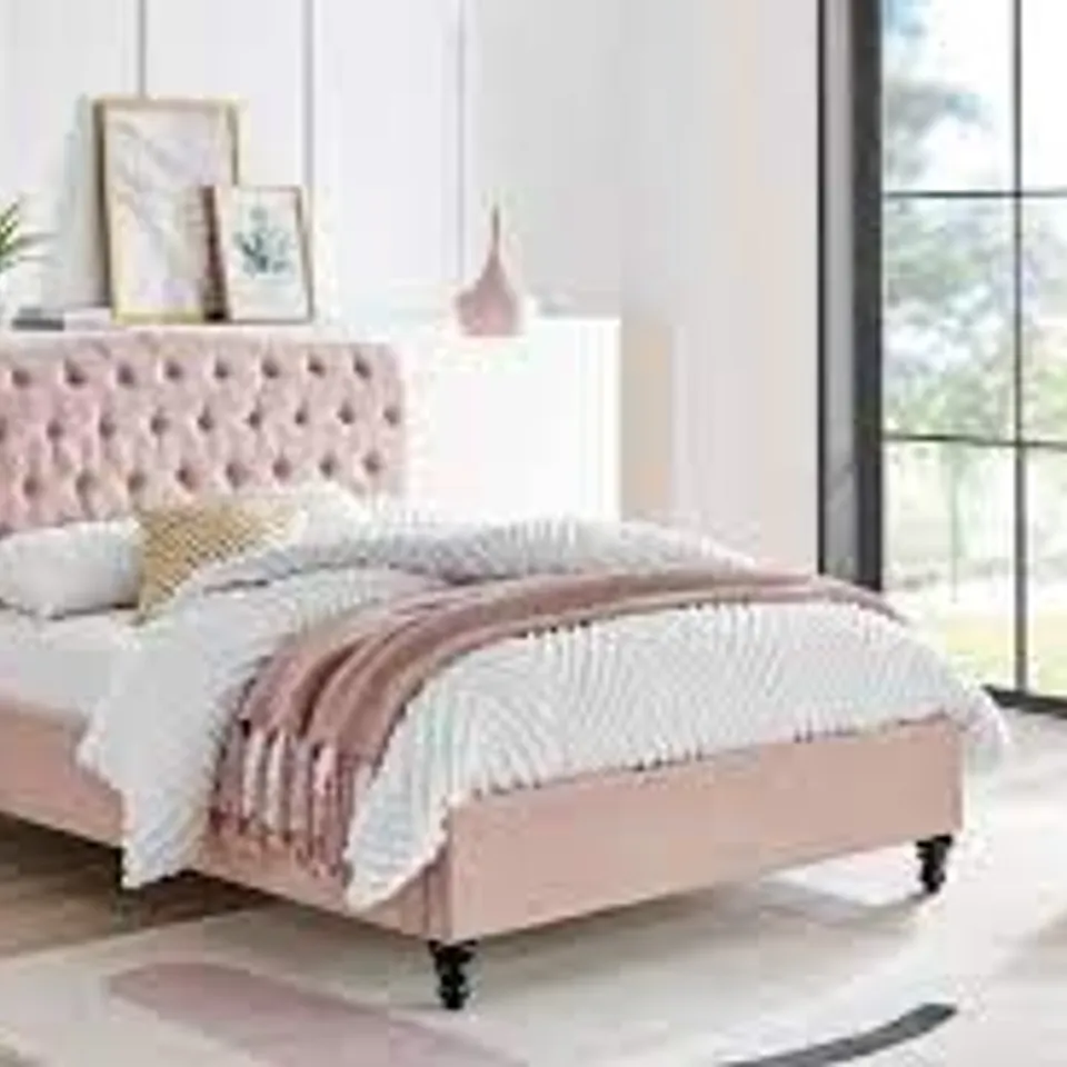 BOXED ROSA BEDSTEAD DOUBLE - PINK (BOXES 1 & 2 OF 3 ONLY)