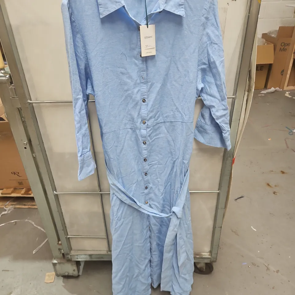 WHITE STUFF SOMA LINEN SHIRT DRESS IN BLUE - UK 12R