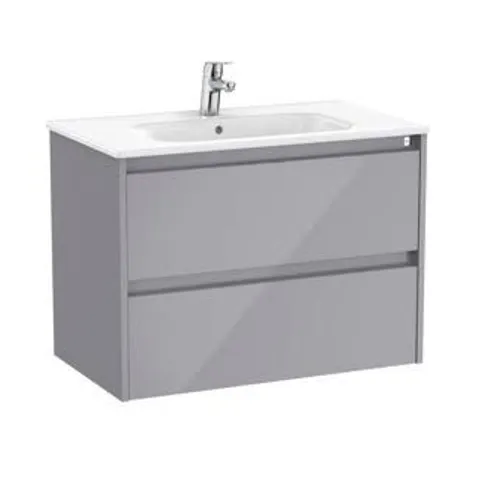 BRAND NEW BOXED ROCA TENET 80CM VANITY UNIT 2 DRAWER - GLOSS GREY
