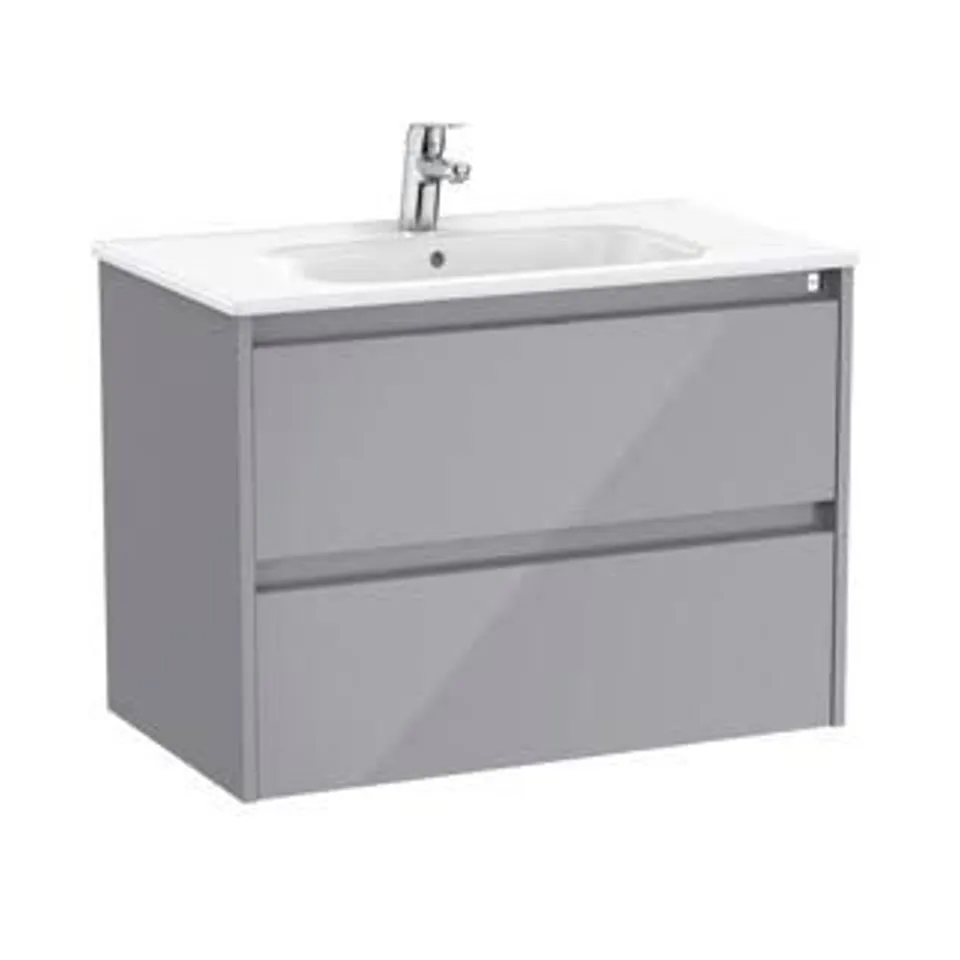 BRAND NEW BOXED ROCA TENET 80CM VANITY UNIT 2 DRAWER - GLOSS GREY