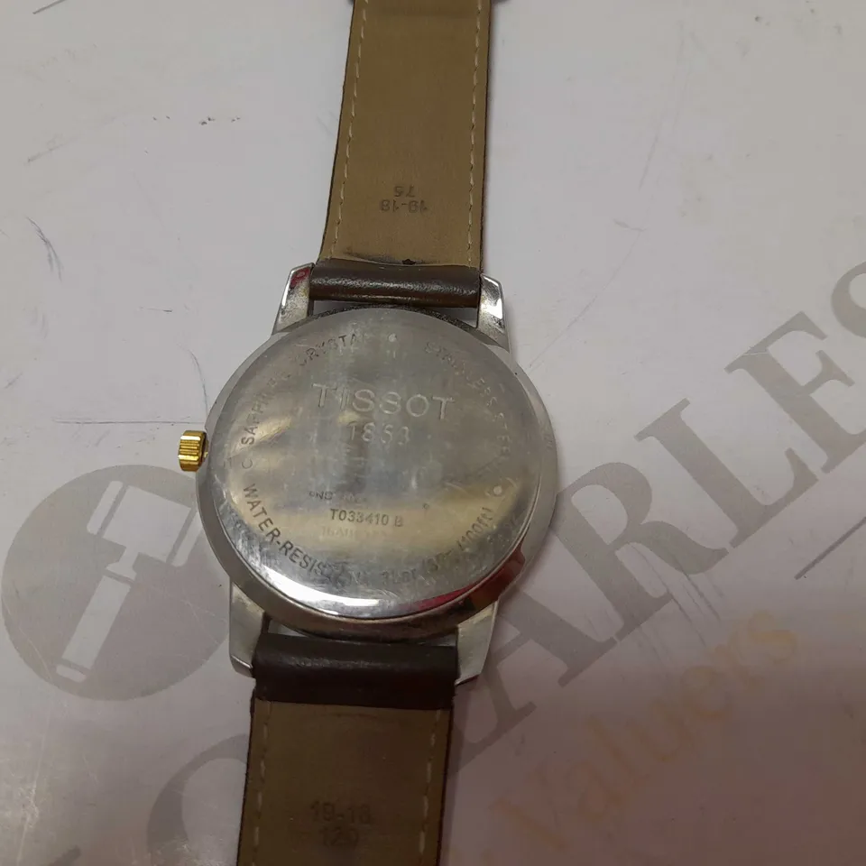 TISSOT 1853 T033410B WITH WHITE FACE AND BROWN LEATHER EFFECT STRAP