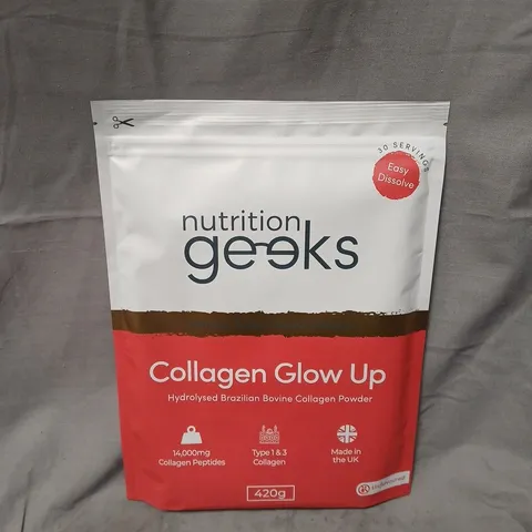 NUTRITION GEEKS COLLAGEN GLOW UP - HYDROLYSED BRAZILIAN COLLAGEN POWDER, 420G
