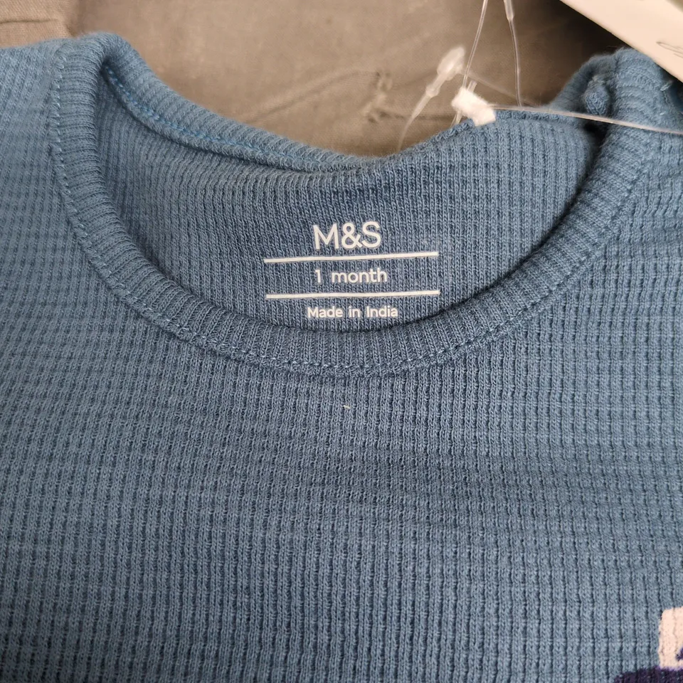 MARKS AND SPENCER SET OF 3 BABY GROWS, AGE 1 MONTH. WITH TAGS.