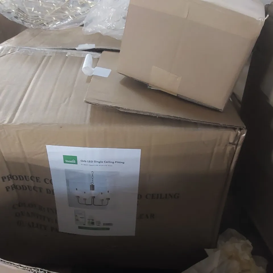 PALLET CONTAINING A LARGE QUANTITY OF ASSORTED DESIGNER LIGHTING PARTS ECT