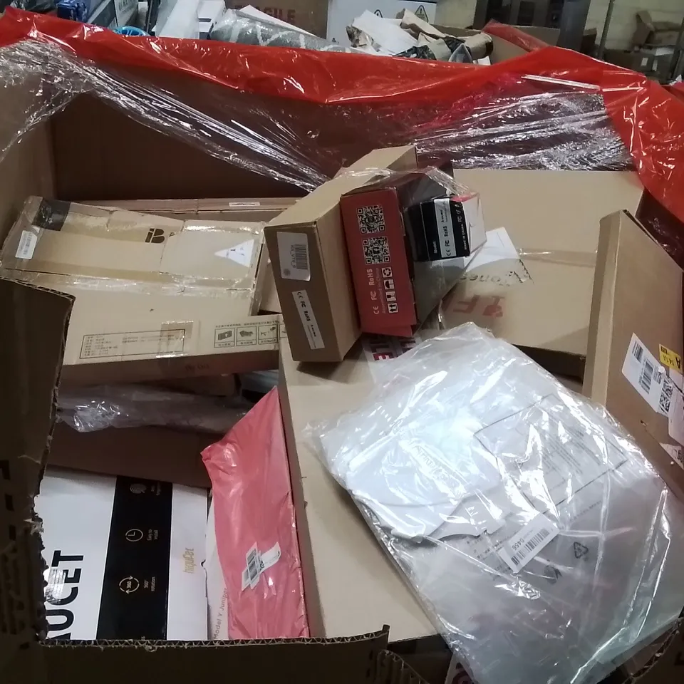 PALLET OF ASSORTED HOUSEHOLD GOODS AND PRODUCTS TO INCLUDE;PLANT POT,POPUP TENT,LED LIGHTING SYSTEM FOR DARTBOARD 