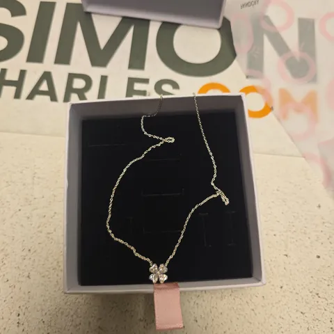 PANDORA NECKLACE WITH CRYSTAL FLOWER PENDANT – SILVER TONE