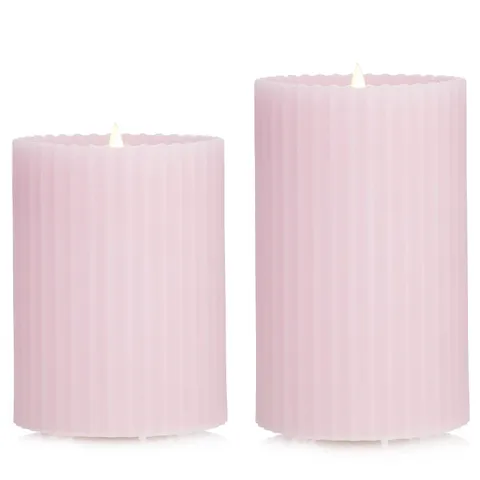 GARDEN STORIES SORBET COLLECTION SET OF 2 FLUTED OUTDOOR WAX CANDLES