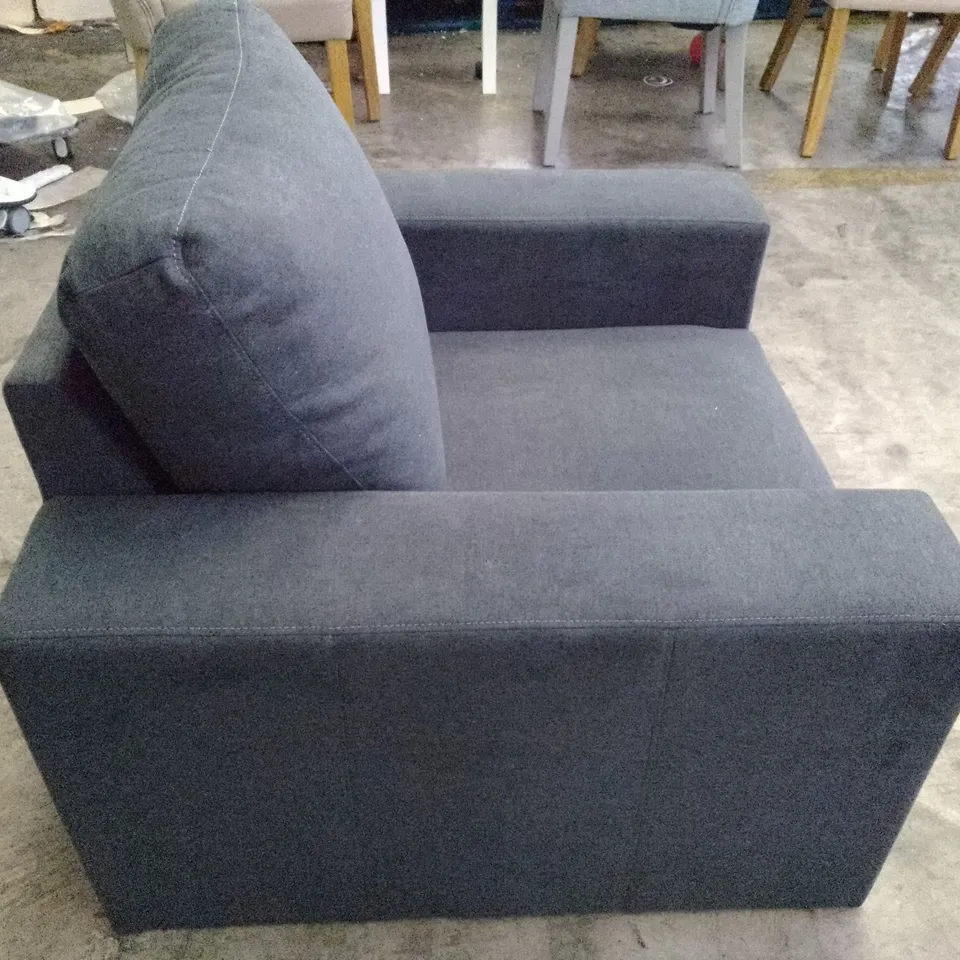 QUALITY DESIGNER BALTIMORE ARMCHAIR - SLATE GREY PLUSH FABRIC 