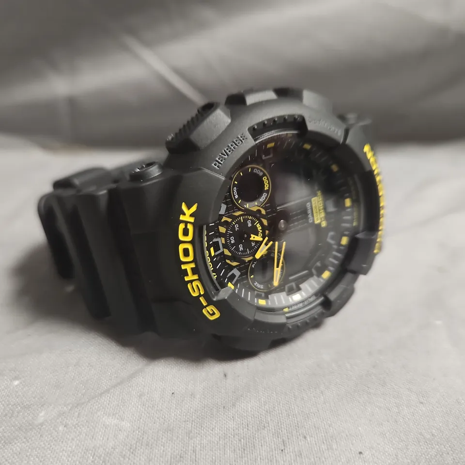 CASIO G-SHOCK WATCH – BLACK RESIN, YELLOW ACCENTS