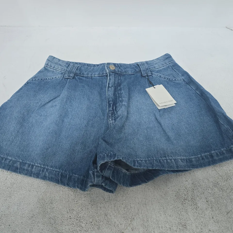 BAGGED NOBODYS CHILD ALTO DENIM SHORT – BLUE, UK 12