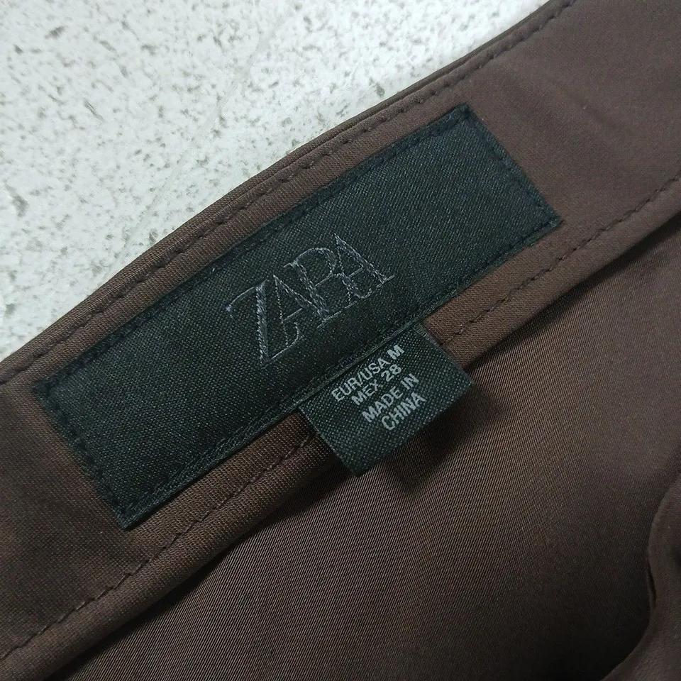 ZARA BROWN DRAPED WRAP SKIRT – SIZE 28 – MADE IN CHINA