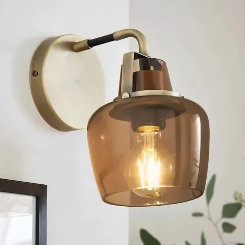 BOXED AUBURN METAL WALL LIGHT