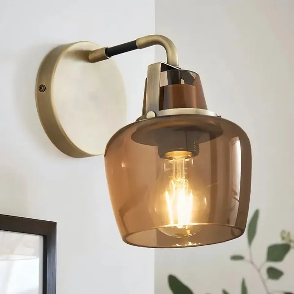 BOXED AUBURN METAL WALL LIGHT